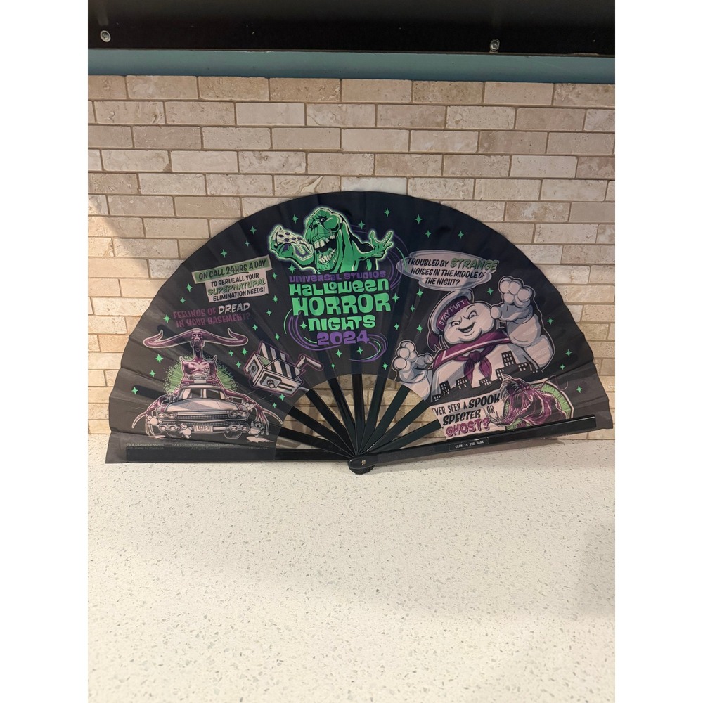 HHN 2024 Ghostbusters Glow In The Dark Folding Hand Fan